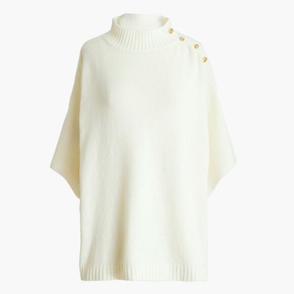 NWT J. Crew Dolman Sweater Poncho Ivory One Size - Picture 4 of 10